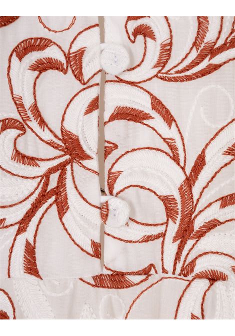 Abito San Pietro in Cotone Bianco Ricamato Con Felci LA DOUBLE J | DRE0900-COT076FRN01WH01